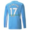 Maillot à Manches Longues Manchester City Kevin De Bruyne 17 Domicile 2021-22 Pour Homme